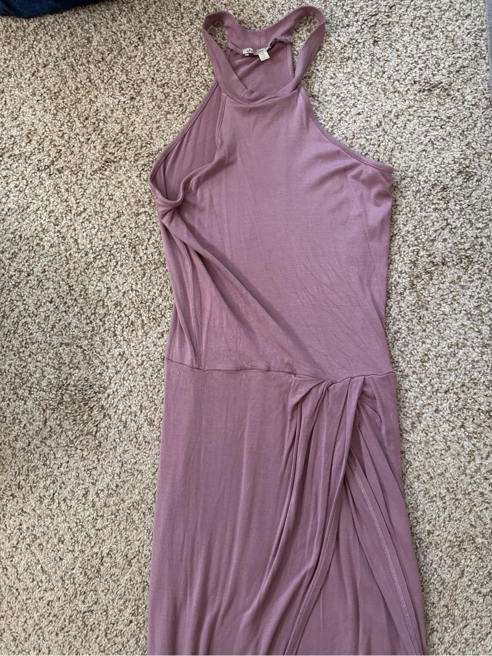 Charlotte Russe Mauve Halter Twist Maxi Dress
